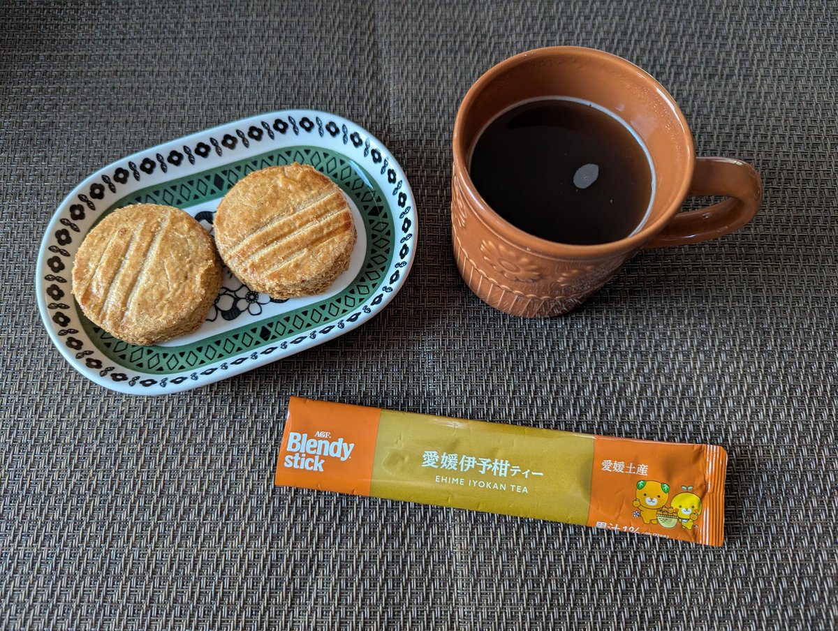 本日の午後茶は
職場の同僚からいただいた
Blendy 愛媛伊予柑ティー
枯渇気味の元気を分けてもらった感じ