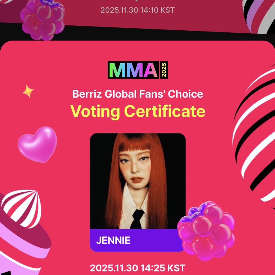 GENIUS9N's tweet image. For your information in this category, there is going to be ONE winner, and JENNIE is attending the mma soon, we need to take the lead so please vote with every email you have 🙏

vote! berriz.in/en/mma2025with…