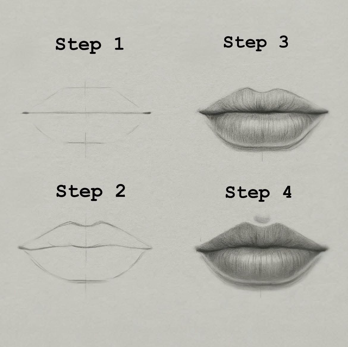 VkArtbox's tweet image. How to Draw Realistic Lips in 4 Steps! ✏️

Learning human anatomy can be one of the most rewarding challenges in art. This visual guide breaks down the process of drawing and shading lips, starting with simple construction lines and moving all the way to detailed rendering.
➡️…