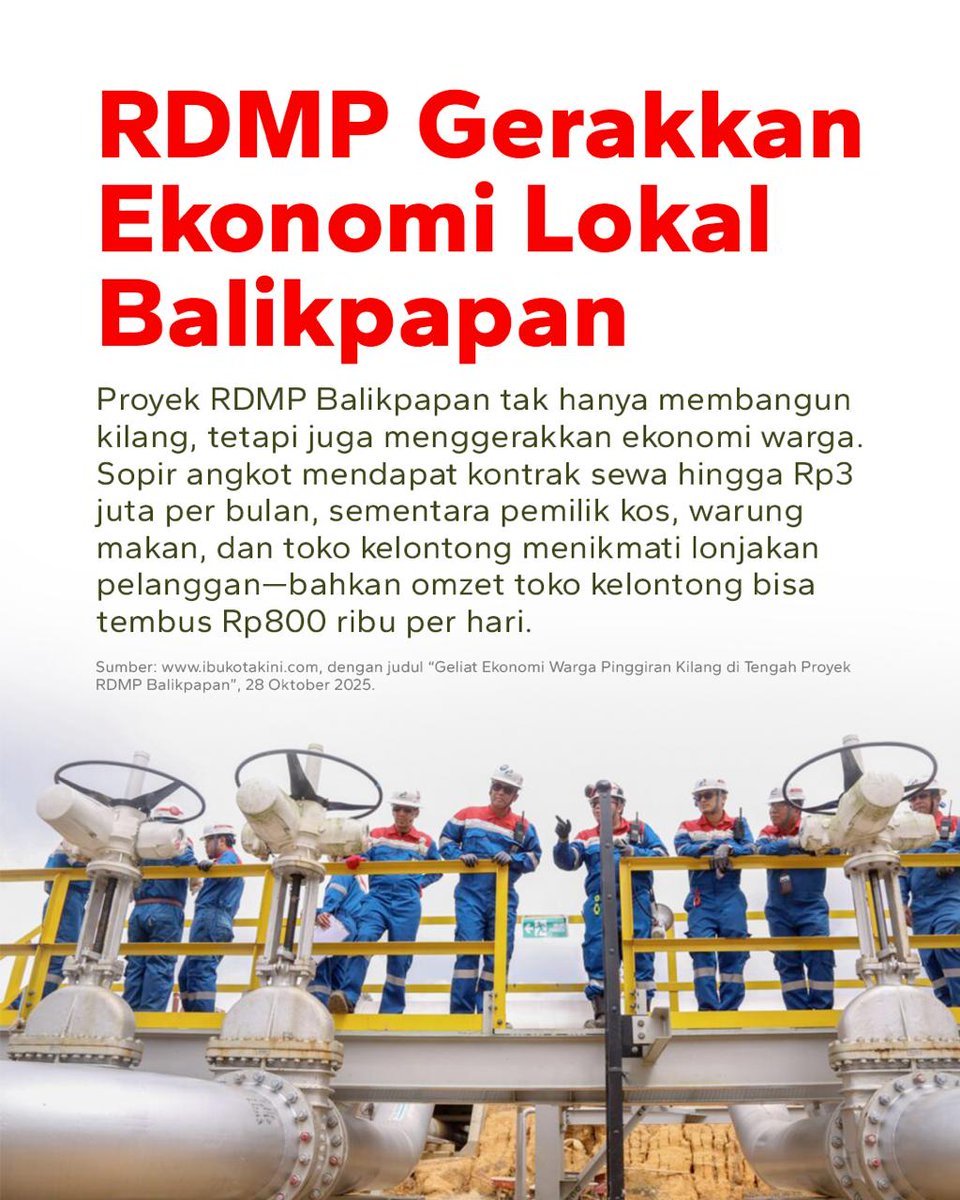 Geliat ekonomi Balikpapan ikut dirasakan para pelaku UMKM. Kegiatan proyek kilang memberi dorongan permintaan barang dan jasa, membuka ruang kolaborasi baru, serta membuat rantai pasok lokal semakin hidup. Pembangunan besar, manfaatnya ikut mengalir ke usaha kecil.