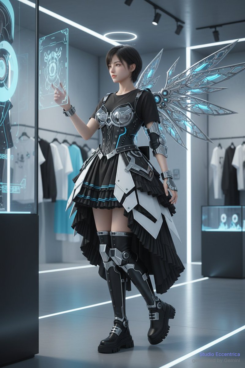 #AIメカサンデー 参加させていただきますねー。

ショッピング中のガイノイドしおりゅん。  #しおりゅん