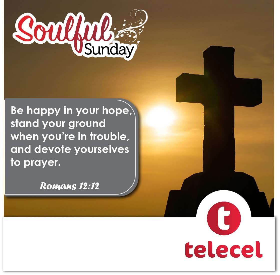 It's a soulful Sunday with Telecel!
#SoulfulSunday
#TellSomeOne