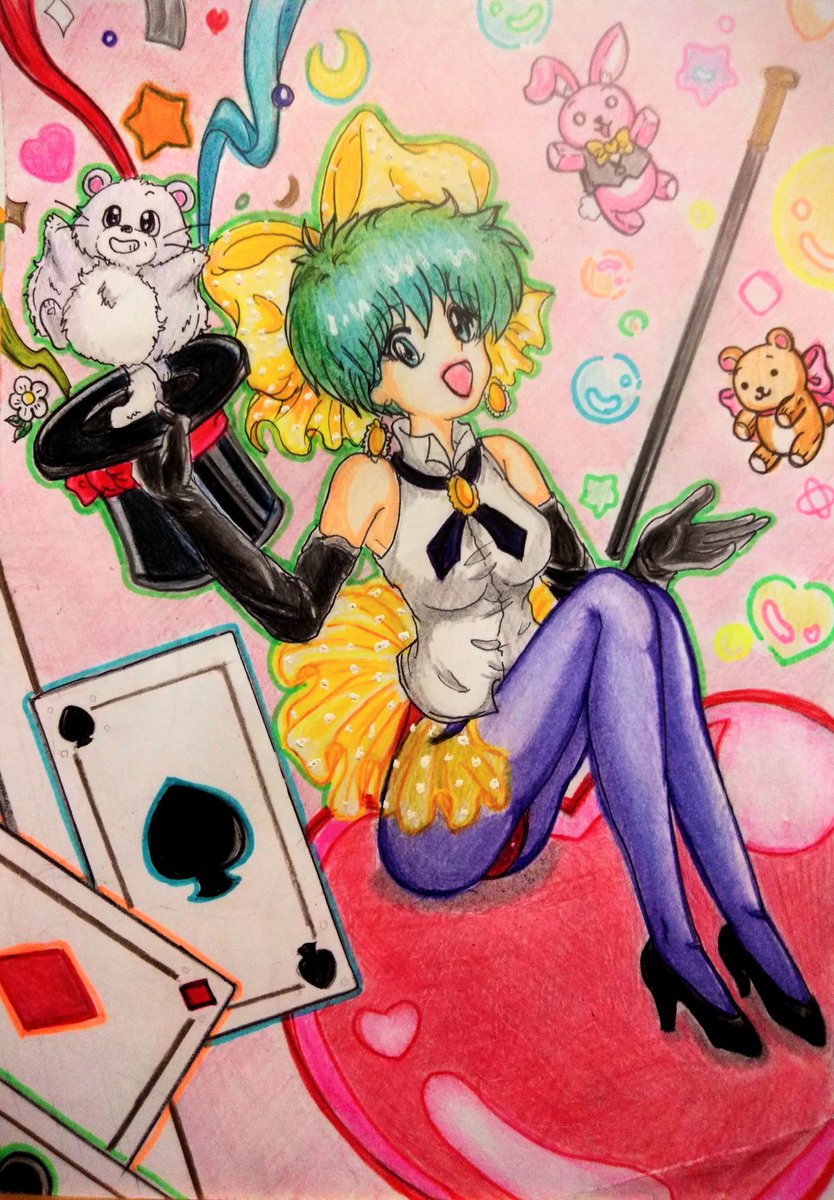 魔法少女まとめ ✨🌈🌊❄️❤✨ #アナログイラスト #みんなで楽しむ