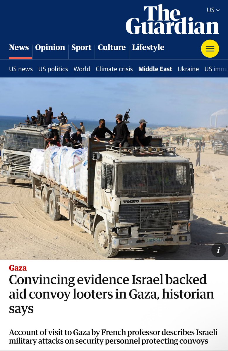 DropSiteNews's tweet image. 🗞️ NEWS: A French historian who spent weeks inside Gaza says he witnessed “utterly convincing” evidence that Israeli forces backed looters attacking aid convoys, The Guardian reports. 

Jean-Pierre Filiu, a professor at Sciences Po, entered Gaza in December and documented Israeli…