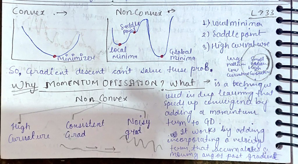 Musa_Qureshi_01's tweet image. In this day,  I study multiple Optimizers with their Intuition, Mathematics, Comparison btw them!
Appr : Study --&amp;gt; try --&amp;gt; find problems in it --&amp;gt; Solve or study alternative 🤔.
30.12.25 
#DeepLearning #AI #NeuralNetworks #AIML #GenerativeAI #DLSeries #MLJourney #LearningInPublic