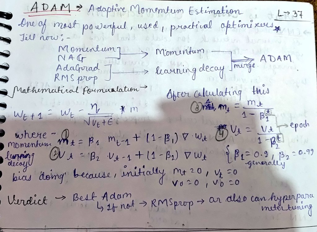 Musa_Qureshi_01's tweet image. In this day,  I study multiple Optimizers with their Intuition, Mathematics, Comparison btw them!
Appr : Study --&amp;gt; try --&amp;gt; find problems in it --&amp;gt; Solve or study alternative 🤔.
30.12.25 
#DeepLearning #AI #NeuralNetworks #AIML #GenerativeAI #DLSeries #MLJourney #LearningInPublic