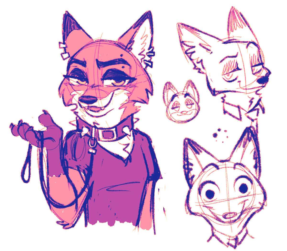 AshNicholsArt's tweet photo. People have been asking me to draw Nick for years so I finally drew the fox. Don't ask about the sketch on the left. https://t.co/vnRzBkrLq1