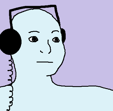 Calmly listening to some calm music.