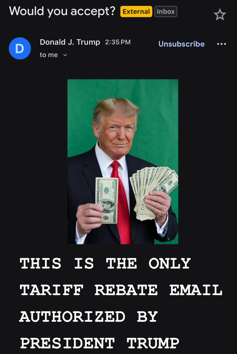meiselasb's tweet image. Trump email to his supporters tonight
