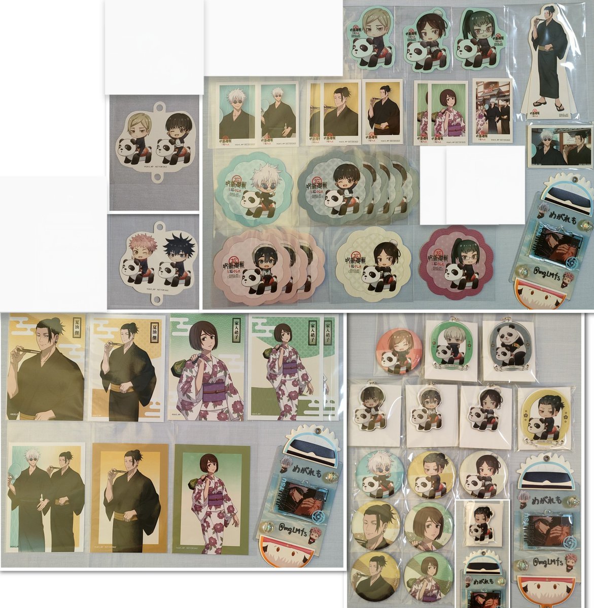 呪術廻戦 ∞ 交換
花やしき 懐玉 玉折 特典 インスタントカメラ風イラストカード コースター ストロータグ 巨大ガラポン ポップスタンド ダイカットステッカー スクエア缶バッジ 缶バッジ ちびキャラ アクリルキーホルダー ブロマイド

譲:虎杖伏黒釘崎狗巻真希パンダ五条夏油家入七海灰原天内黒井
→