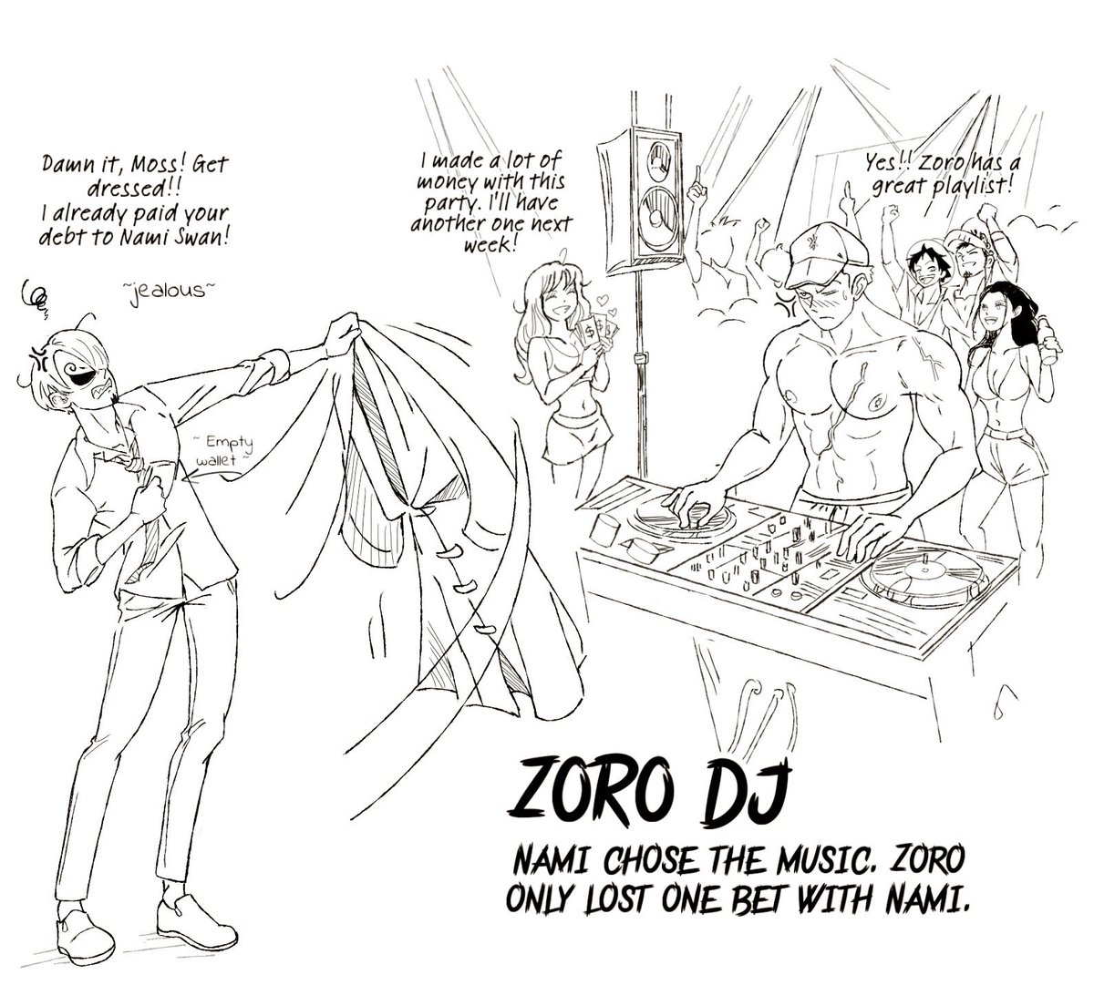 To those talking about a the Zoro DJ fanart from that video!! ଘ(੭ˊᵕˋ)੭✨
I’m a total mess and completely lost the link!!  (   ´; ~ ;)💧
I really hope you see this…!! ╥﹏╥♡
#Zosan #djzoro