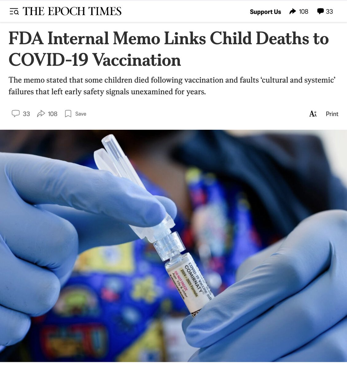 JanJekielek's tweet image. 🚨“This is a profound revelation. For the first time, the US FDA will acknowledge that COVID-19 vaccines have killed American children,” @VPrasadMDMPH wrote.

“Healthy young children who faced tremendously low risk of death were coerced, at the behest of the Biden administration,…