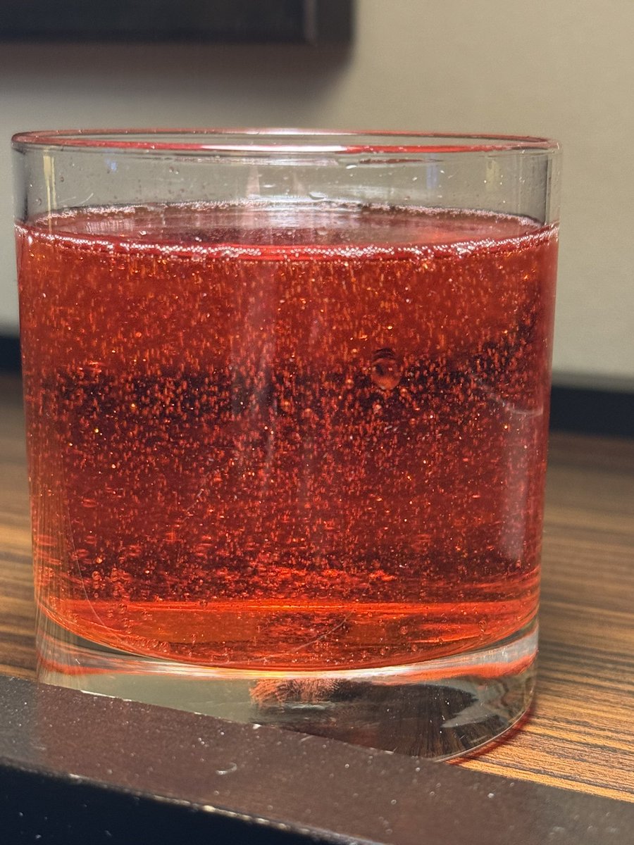 Post Thanksgiving beverage…… a Shirley temple 7Up with some ( teeny teeny amount) of white edible glitter!!!!!