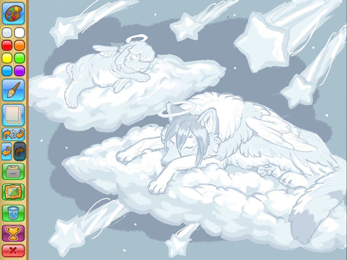 ☁️💫🪽
An AJPW masterpiece of my bunny husband and my wolf! :-D