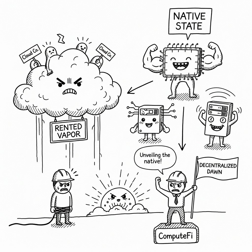 From cloud's rented vapor
to owned ComputeFi,
the core shifts.

Centralized gravity loosens;
a decentralized dawn breaks.

This isn't merely change.
It's an unveiling of the native state.
An inevitable unfolding.