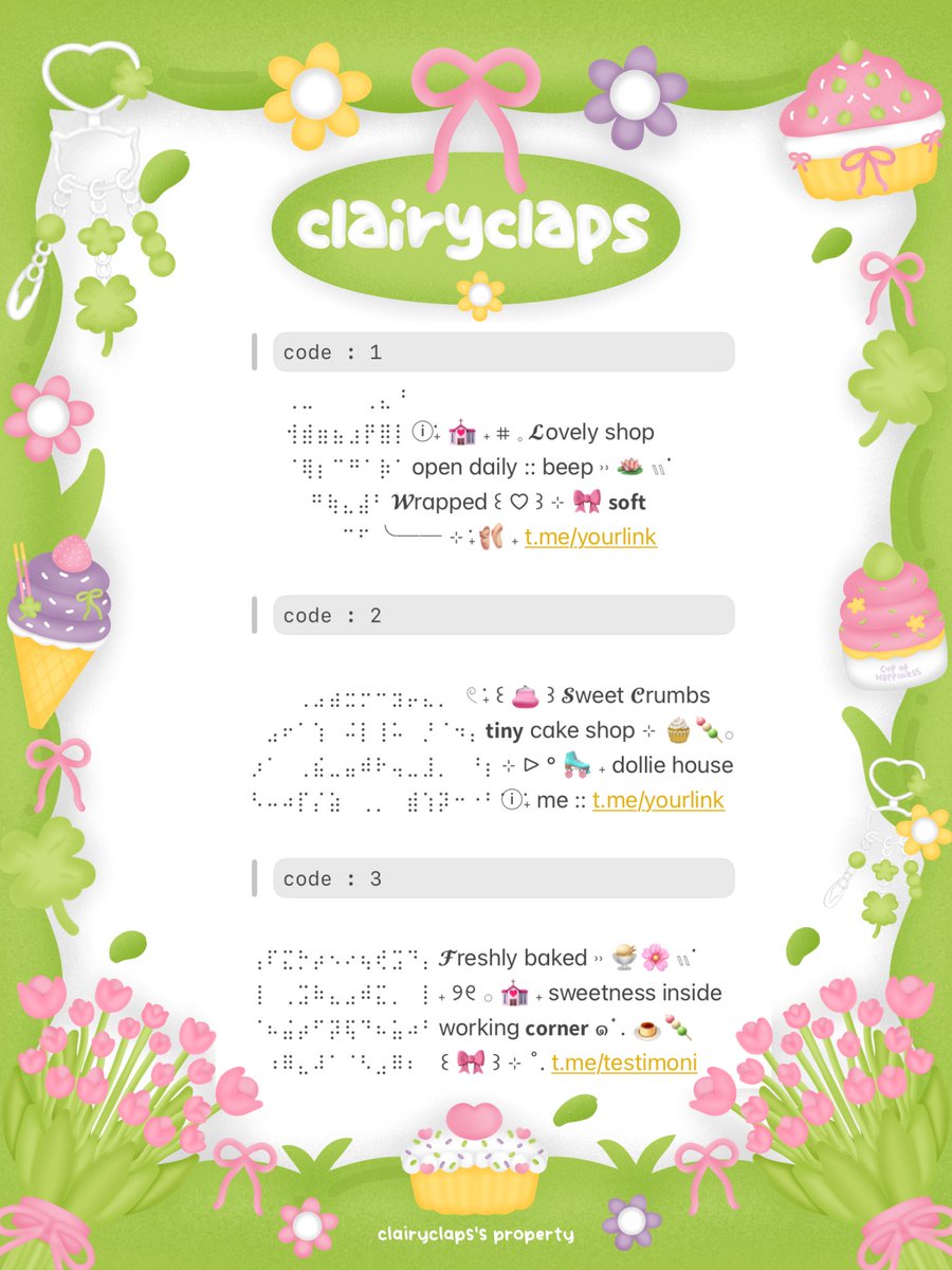 clairyclaps's tweet image. help repost? thankies! ♡ 

aLohAi! 𓏭 ⊹ 👋🏻 che kembali lagi! 🍏🌸 
𓏲 ࣪˖ 🍨🎀 kali ini bawa wording pinned
ready stock yang siap di jemput 🛼🍡⌗
ⓘ  ࣪˖ hanya &amp;lt;5.500&amp;gt; aja mari jajan! 𓂂 

ht. #zonauang