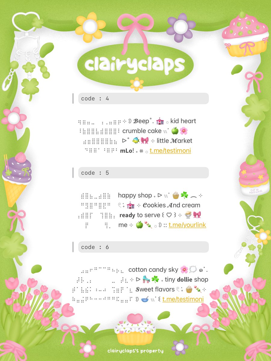 help repost? thankies! ♡ 

aLohAi! 𓏭 ⊹ 👋🏻 che kembali lagi! 🍏🌸 
𓏲 ࣪˖ 🍨🎀 kali ini bawa wording pinned
ready stock yang siap di jemput 🛼🍡⌗
ⓘ  ࣪˖ hanya &lt;5.500&gt; aja mari jajan! 𓂂 

ht. #zonauang