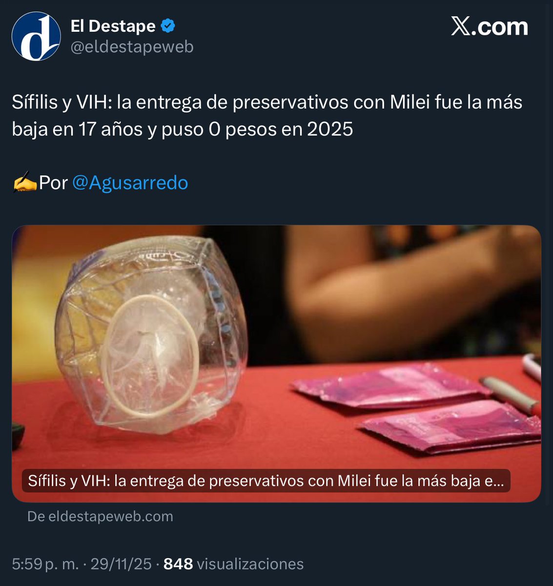 SergioChouza's tweet image. Se disparan los casos de Sífilis y Milei no es capaz de entregar preservativos.

Qué Gobierno de mierda…