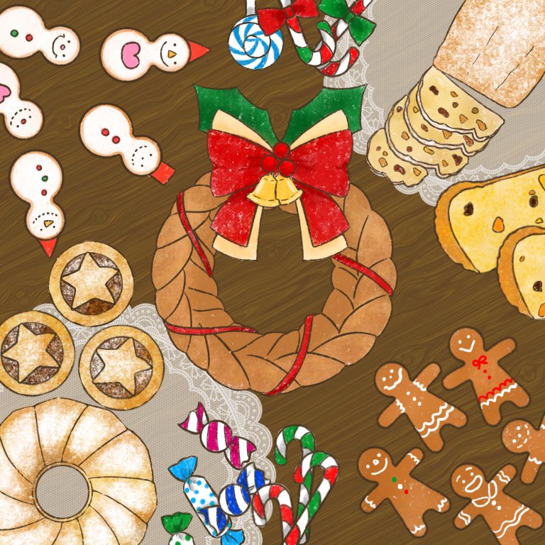 わくわくする季節です🎄🍪
#クリスマス #クリスマスイラスト #食べ物イラスト