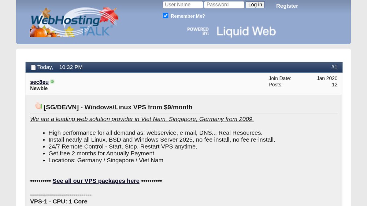 Infrafinds's tweet image. ⚡️ Get Windows/Linux VPS from a leading web solution provider starting at $9/month! Includes 2 months free with annual payment. Locations: 🇩🇪🇸🇬🇻🇳
webhostingtalk.com/showthread.php…