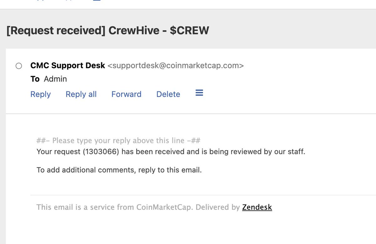 useCrewHive's tweet image. CrewHive ($CREW) has officially been submitted to @CoinMarketCap!

Request ID: 1303066.

One step closer to putting the non-human economy on the map.