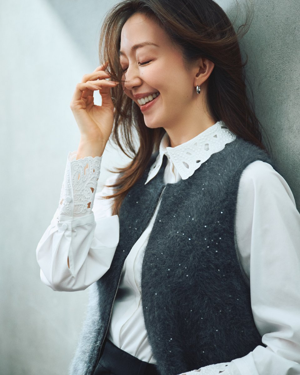 フォックス カシミヤ スパンコール 2WAY ニットベスト 2025AW