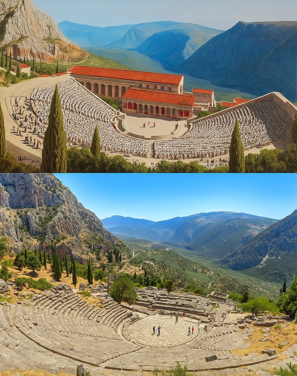 Then vs Now: Ancient Theatre of Delphi