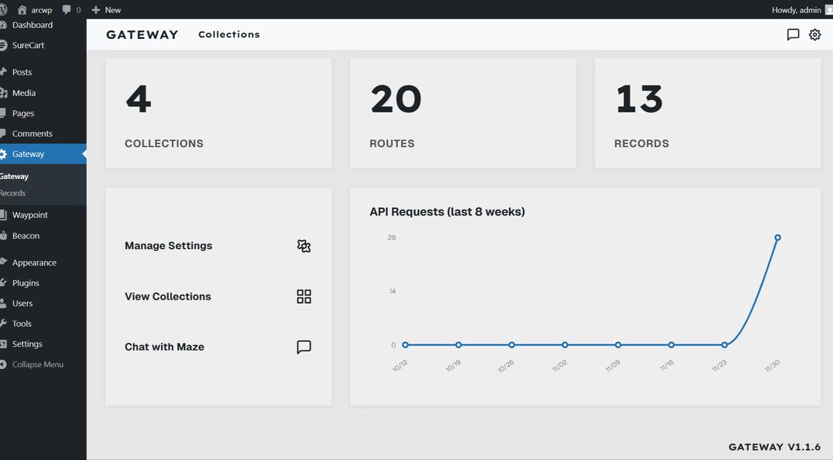 arcwordpress's tweet image. Next release of Gateway v1.1.6 has API request logging. It&apos;s file based logging, so little/no impact on performance. It serves as partially a debugger by logging requests that result in errors. It lays the foundation for some security features like blocking DDOS attacks. Mainly…