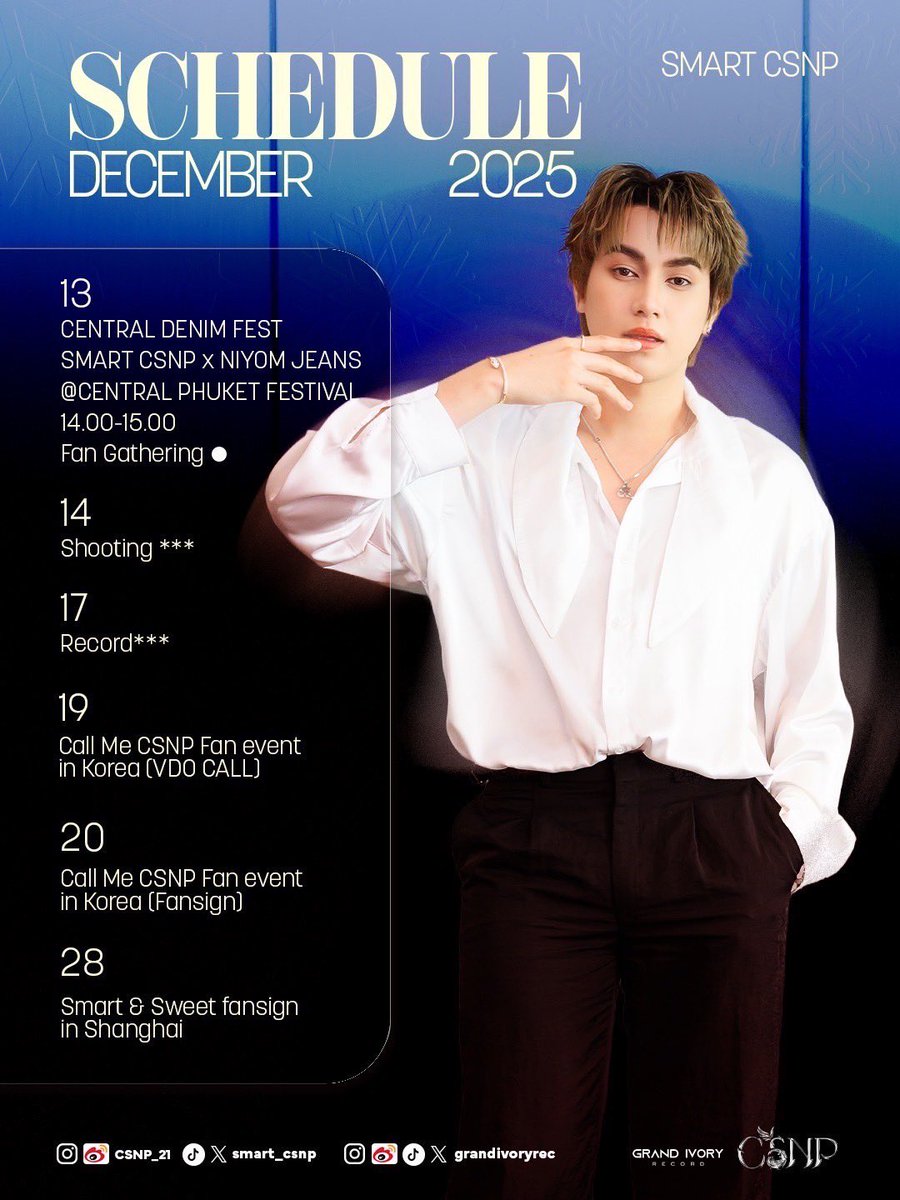 GrandIvoryRec's tweet photo. SMART CSNP SCHEDULE
📌DECEMBER 2025
#grandivoryrec
#smartcsnp
#csnp
#smartcsnpscheduleupdate https://t.co/ssCoMtgTW0
