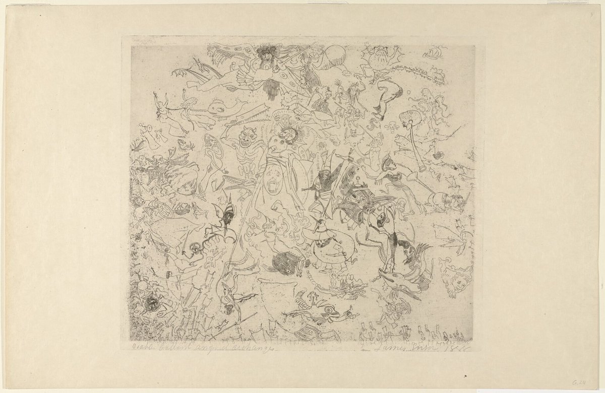 ArtistEnsor's tweet image. Devils Thrashing Angels and Archangels #artbots #ensor