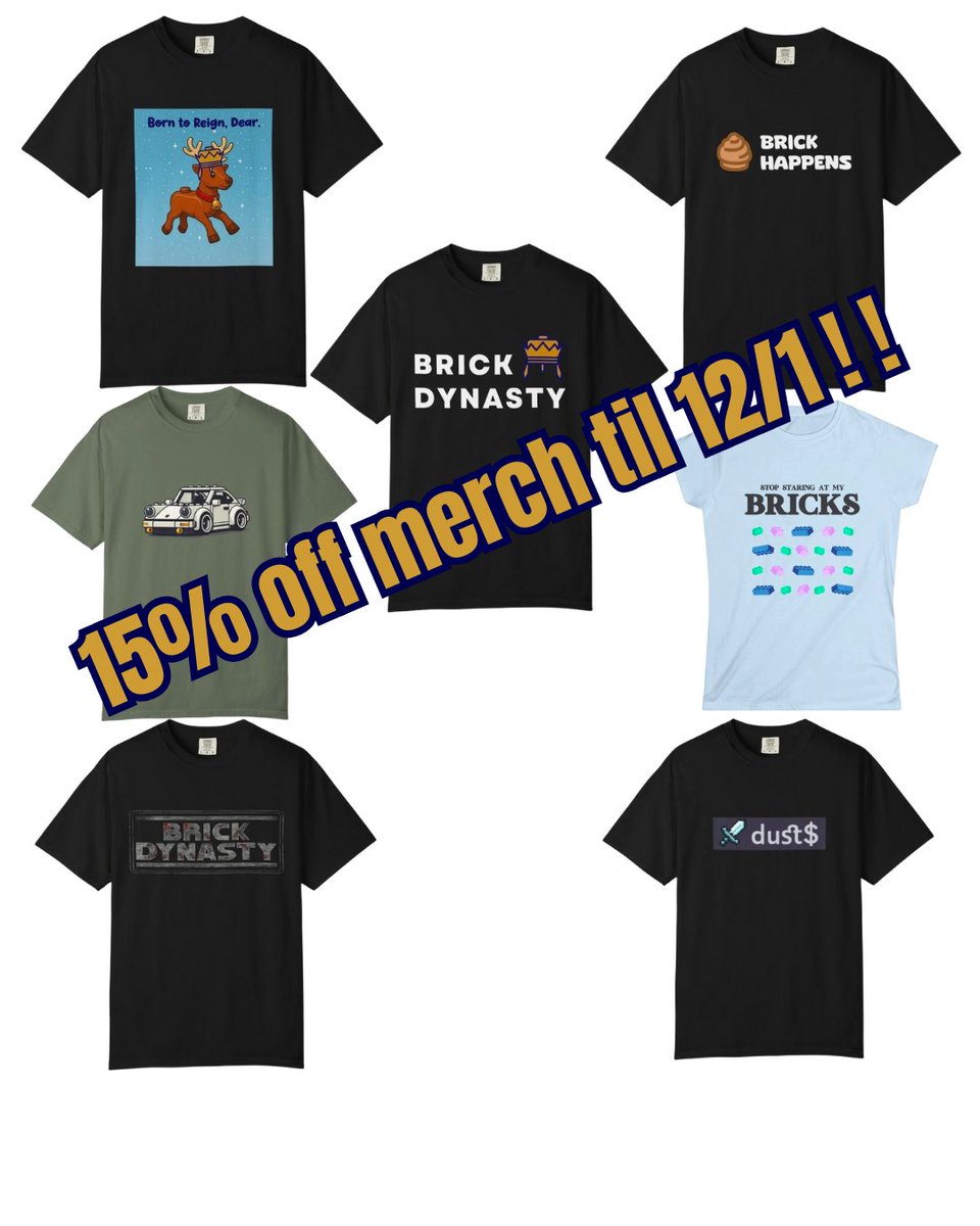 From now till Monday 12/1, BrickDynasty merch is 15% off! 🔥

Start shopping LEGO in style, those clearance isles hate to see us coming!

tadashiroll.etsy.com/?coupon=BDBF20…