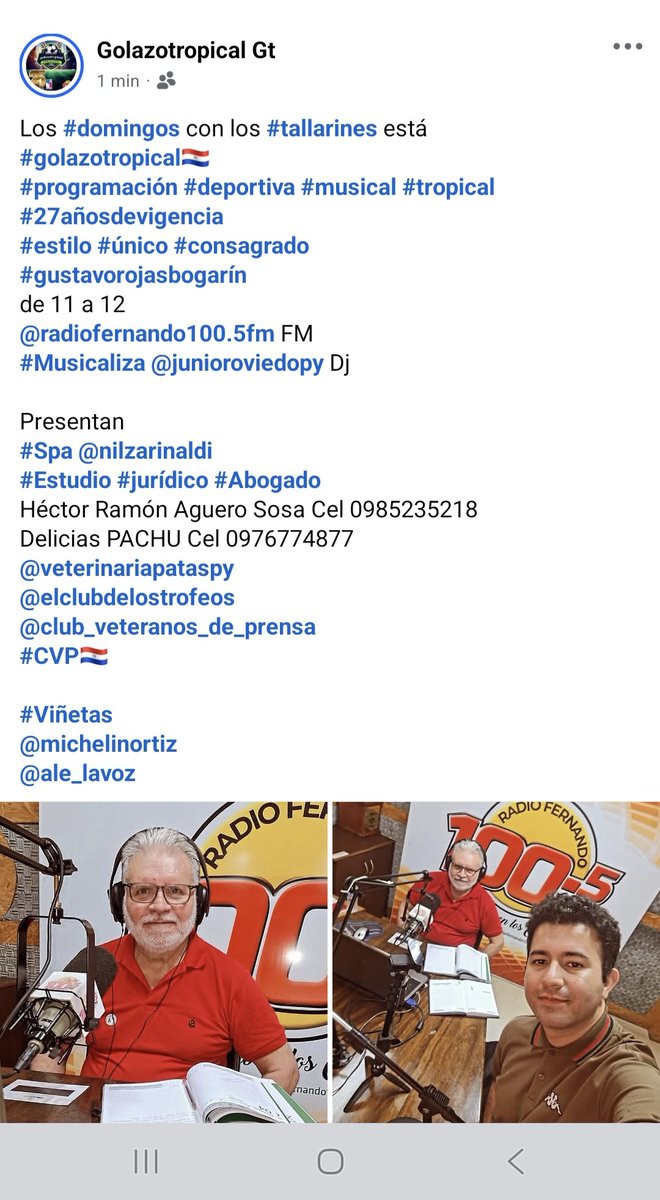 golazotropical1's tweet image. Los #domingos con los #tallarines está 
#golazotropical🇵🇾
#programación #deportiva #musical #tropical
#27añosdevigencia
#estilo #único #consagrado
#gustavorojasbogarín 
de 11 a 12
#radiofernando1005fm 
#Musica @junioroviedopy Dj
@ClubVeteranos 
#CVP🇵🇾 
#Viñetas 
@MichelinOrtiz