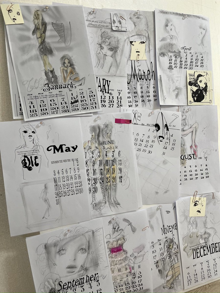 cobrasyrup's tweet image. Calendar sketches