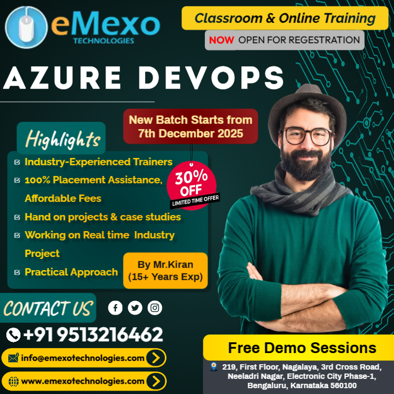 eMexo_Tech_SEO's tweet image. Azure DevOps Training in Electronic City, Bangalore🚀–eMexo Technologies!
Calling All Future DevOps Engineers! @everyone @highlight @followers
📞Call/WhatsApp: +91 9513216462
📧Email: info@emexotechnologies.com
🔗Course Details: emexotechnologies.com/courses/micros…
🔖#AzureDevOps #AzureCI #CD