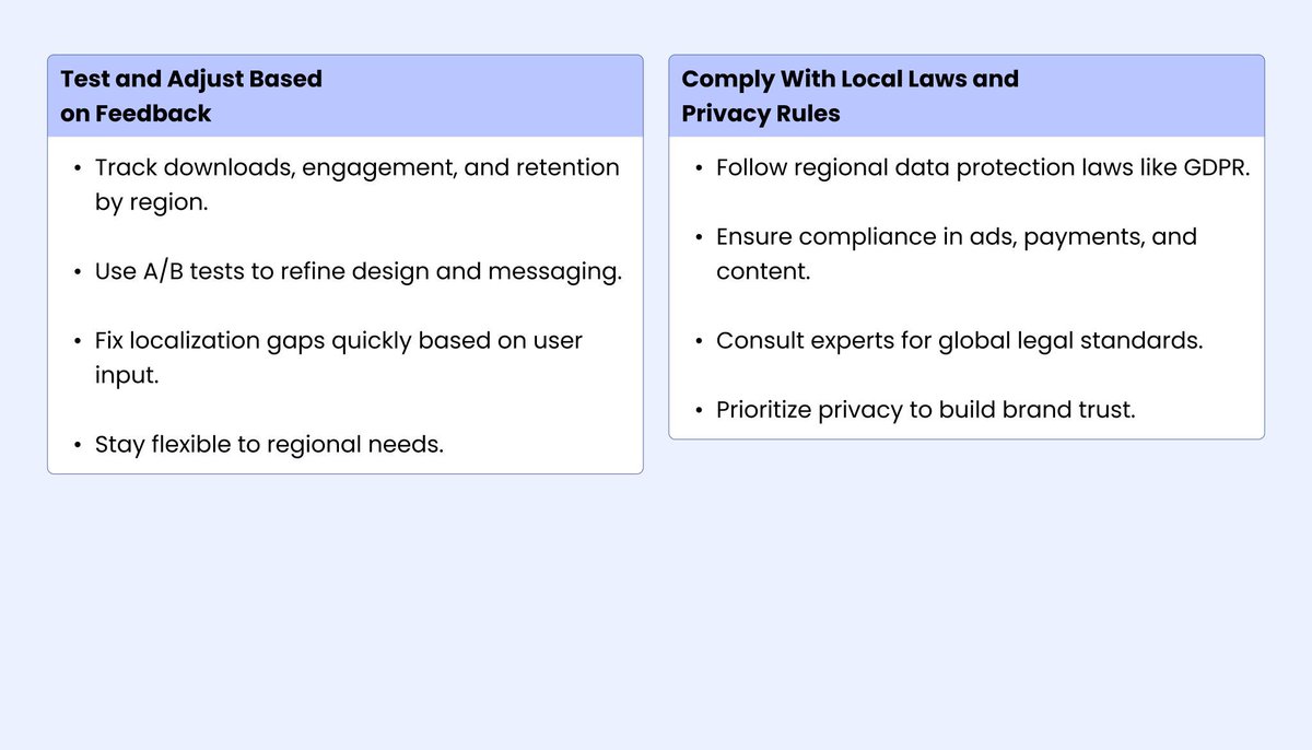 Nimblechapps's tweet image. 🌍 Market Your App Globally 🚀

Reach users worldwide with smarter localization.

1️⃣ Know your target regions
2️⃣ Localize language &amp;amp; design
3️⃣ Optimize app listings
4️⃣ Offer local payments &amp;amp; support

Expand globally, engage locally. 💡

#AppMarketing #Nimblechapps #GlobalReach