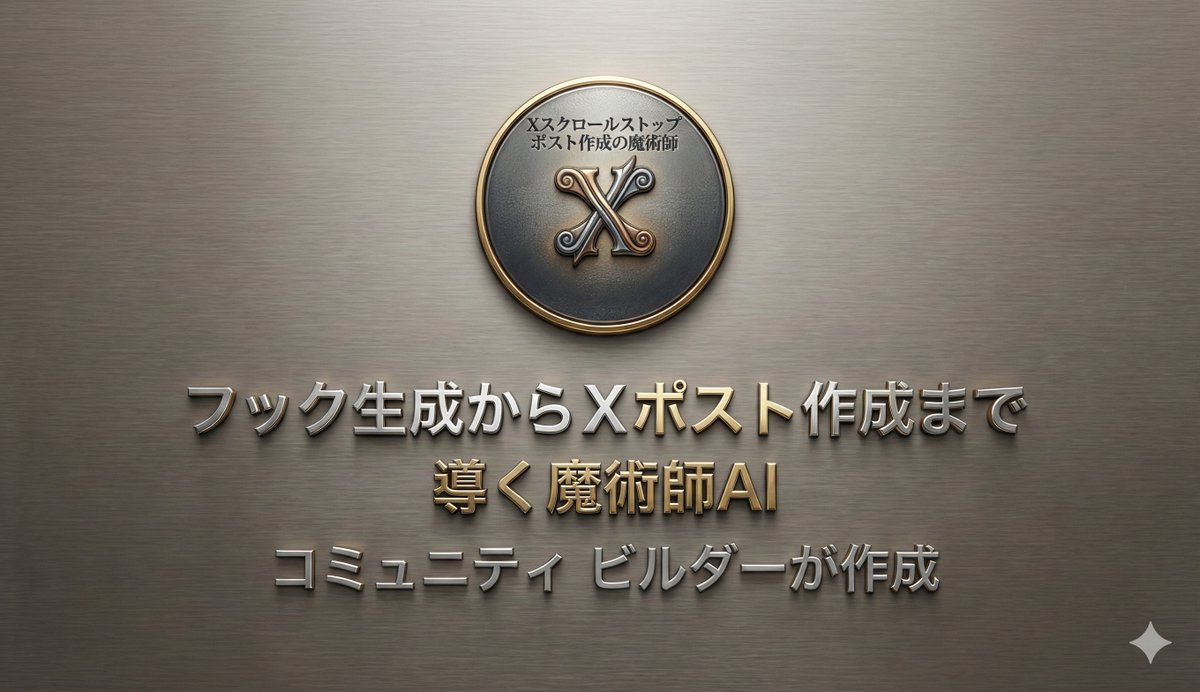 Xで伸びない人の９割、原因は“1行目が弱い”だけです。

でも安心してください。
実は、フックには “5つの型” があり、
それさえ押さえれば 誰でもスクロールを止められます。

そして「あなたのジャンルに最適化されたフック10個」を秒速で生成しさらにポストまで自動生成するGPT作りました。

しかも