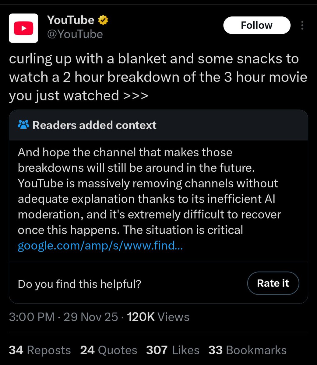 CyberKnight1's tweet image. @YouTube is getting absolutely roasted by Community Notes this week. Will they learn anything from this?
People need to start posting on @rumblevideo and @OdyseeTeam , if for no other reason than to give YouTube some competition and force them to shape up.