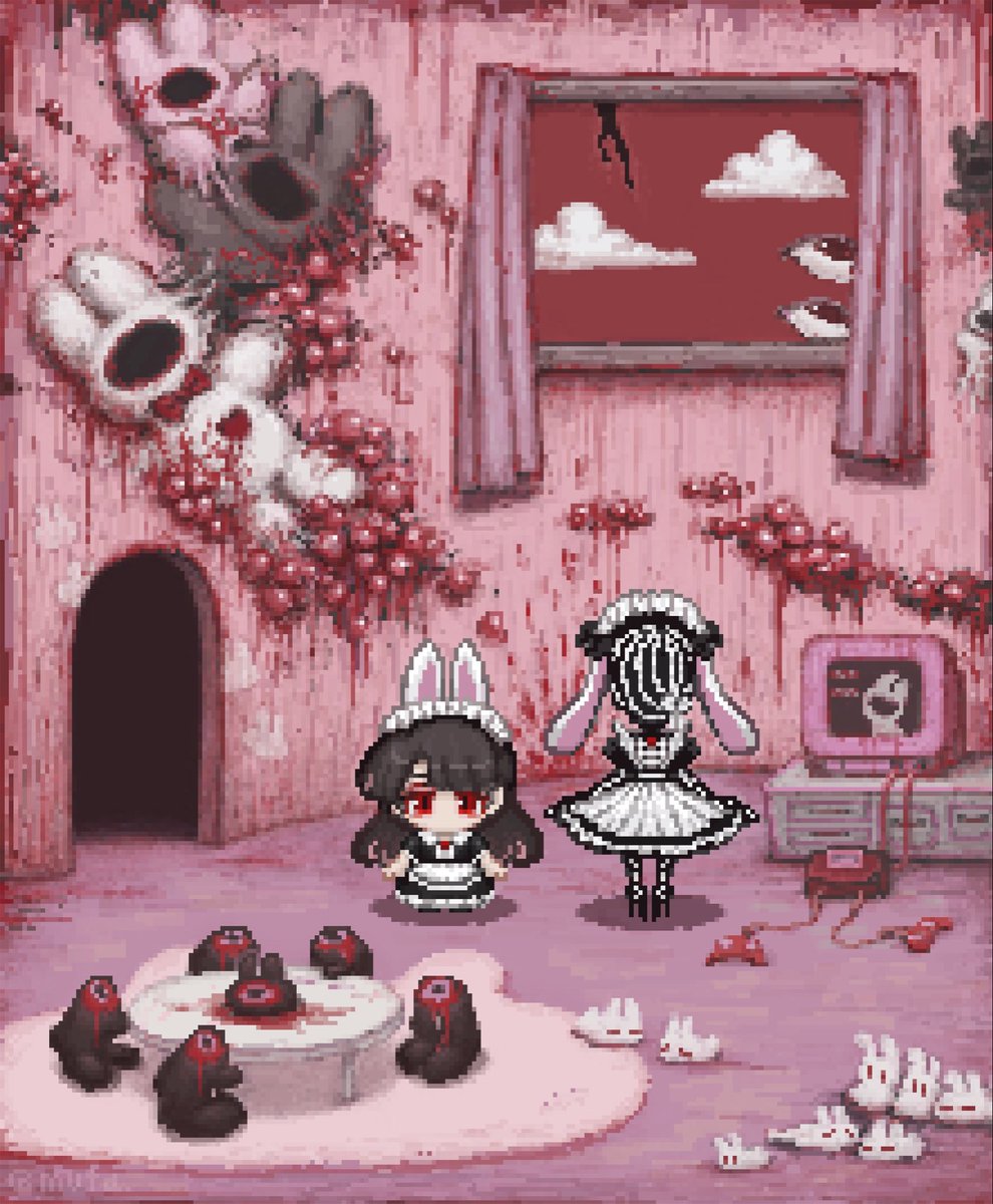 gestart333's tweet photo. #今月描いた絵を晒そう 

🎀🎀☁️👁️🐰🐰🐰◼️◼️🎀🎀🎀🎀🎀 https://t.co/I5G364Ed4U