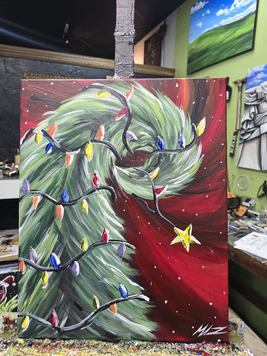 MemosCanvas's tweet photo. ❄️ christmas tree painting 🎨 #snowman #winter #snow #christmas #christmastree #holidayart Host your Own #sipandpaint #paintparty #paintnight #learntopaint #montclair #art #artist #artgallery #memoscanvas #canvas #laart #artgallery #gallery #paint #painting #acrylics https://t.co/2SxO78iZU4