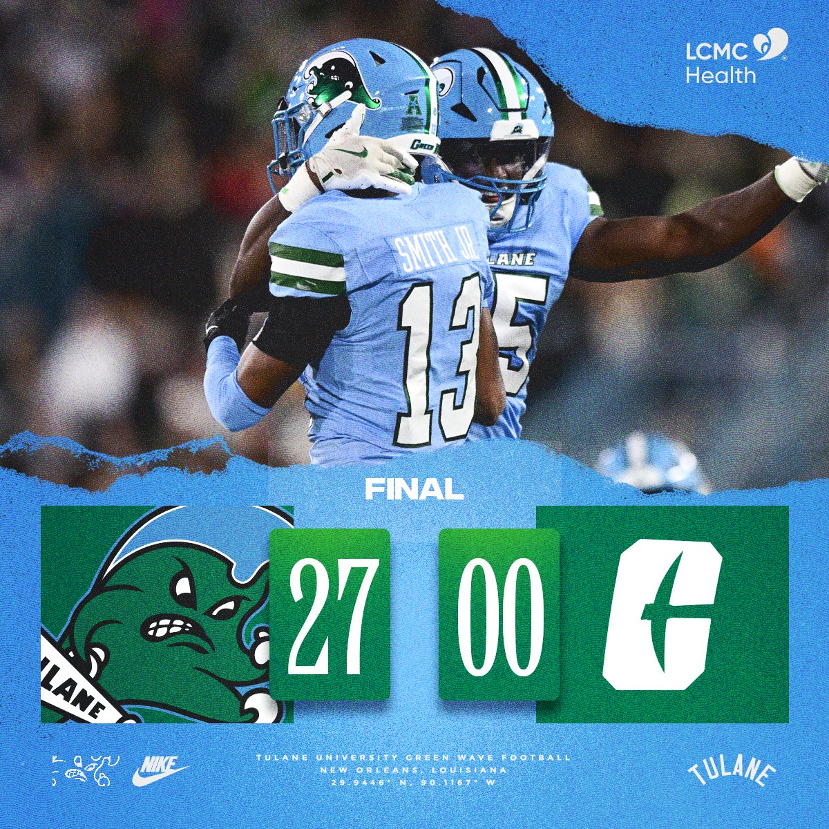 GreenWaveFB's tweet image. Final...We are headed to the @American_Conf Championship

#RollWave 🌊