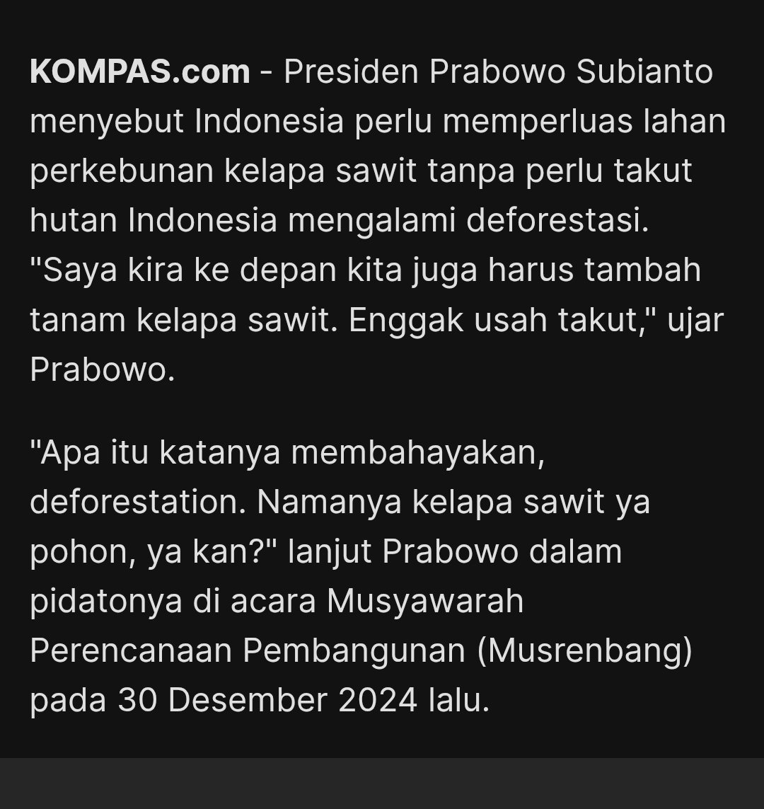 Areredsg1's tweet image. Sesuai instruksi wowo
Sesuai visi menteri kehutanan jaman mulyono aka pangeran nipunegoro aka ngutangkhamun 3 periode