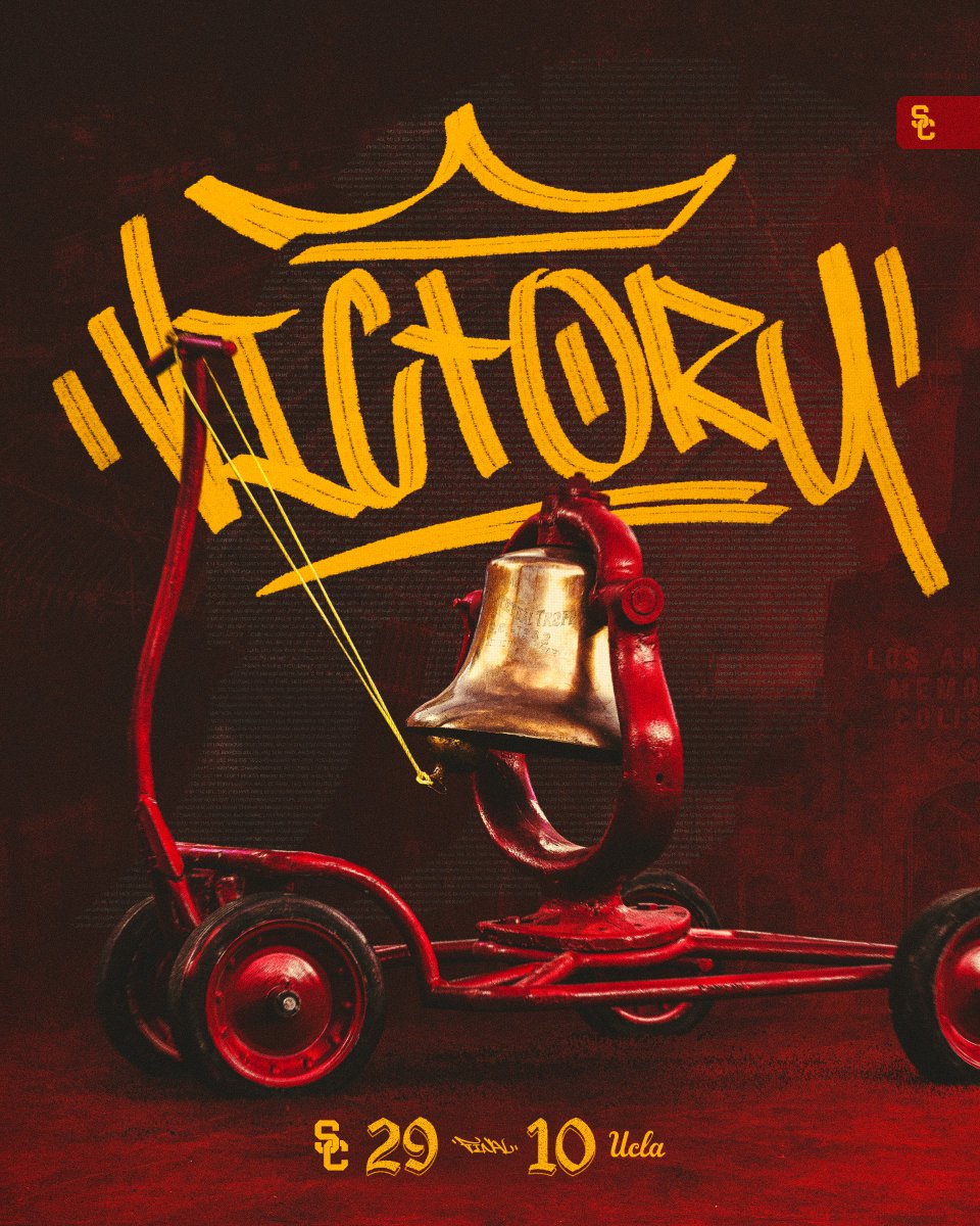 uscfb's tweet image. THE VICTORY BELL STAYS IN TROY ✌️