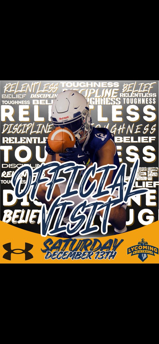 Very excited to announce my official visit with Lycoming college‼️‼️thank you <a href="/LycoWise/">Steve Wiser</a> <a href="/WarriorsFBall/">Lycoming Football</a> very excited to attend Go Warriors‼️ 

<a href="/coach_rohner/">Coach Rohner</a> <a href="/ESNorthfb/">ES North FB</a> <a href="/davidjlaugh/">David Laughlin</a> <a href="/CoachTello_NCSA/">Coach Tello</a>