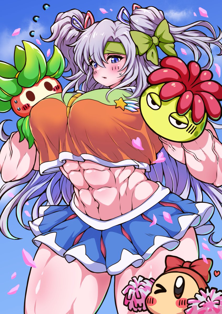 エアライダーのレースで
ライダー達を応援する擬人化シリカ