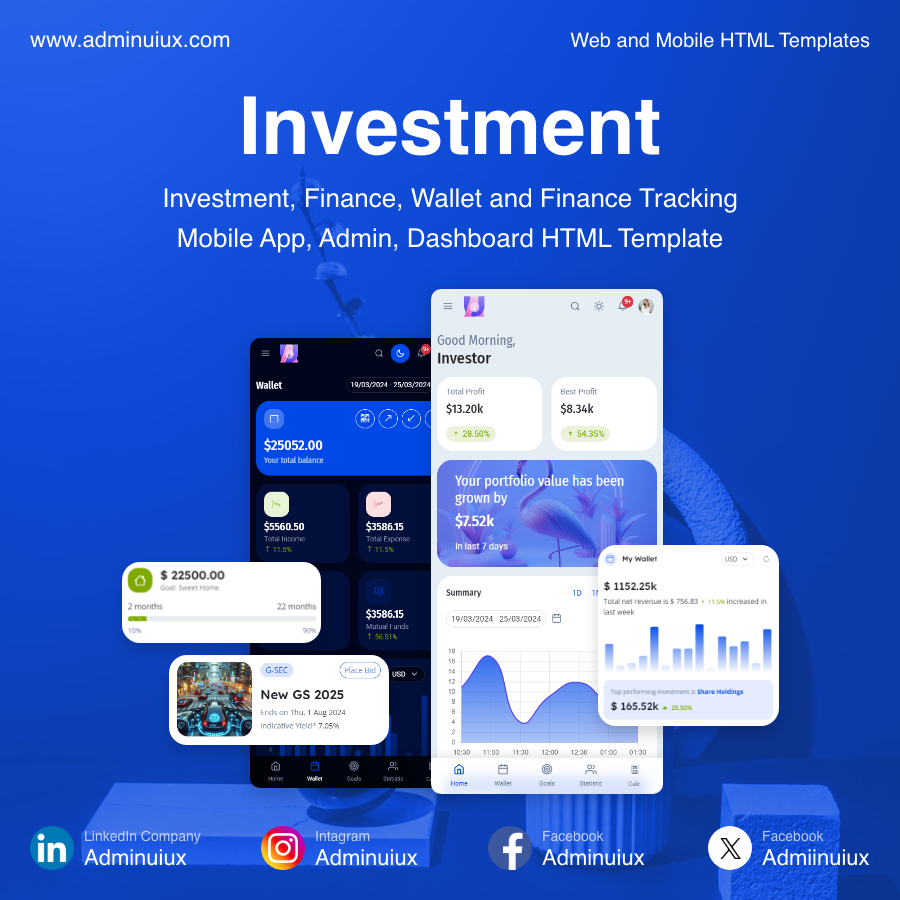 Admiinuiux's tweet image. zurl.co/o4qo1

Investment - Finance - Goals - Savings - AdminUIUX Bootstrap themes and HTML templates #BootstrapThemes #HTMLTemplates #AdminDashboard #UIUX #Frontend #WebDesign