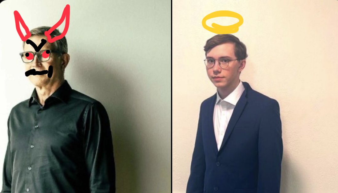 Gumshoe101X's tweet image. Left side: Literally Satan but if he was a corporate multimillionaire dude who is very greedy and does dumb ai moderation and likes kids.
Right side: A predator catching guy who everyone loves.

Also, let’s hope that we can combine all the lawsuits :D
#freeschlep #ROBLOX