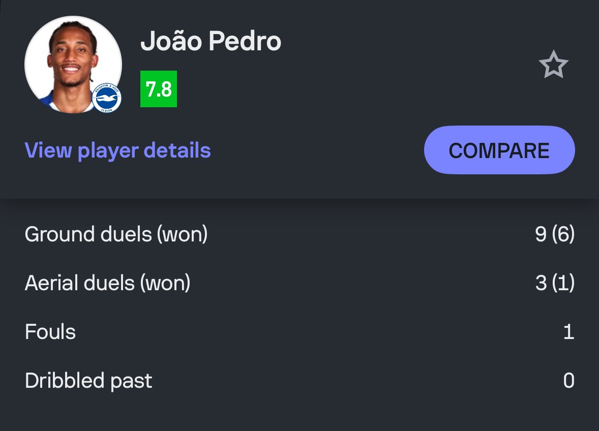 sambrazy's tweet image. 2 goals, 2 MOTMs, and 17 duels won the last 2 times he faced Arsenal, but Delap (2/7 duels) still &quot;provides&quot; more somehow.