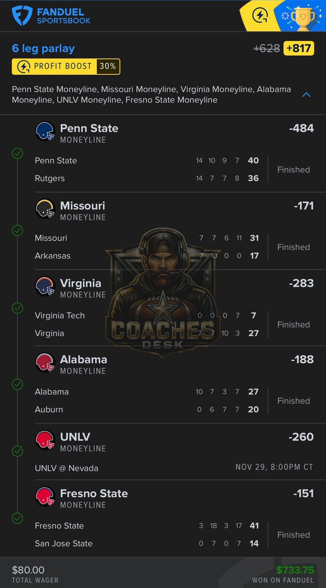 LevelsPicks's tweet image. Coach had to stay up late for #CollegeFootball After Dark to see this one cash, but he did it! 

Coach had a day!

✅🏈+131
✅🏈+148
✅🏈+154
✅🏈+167
✅🏈+817
✅🏀+1078

@TheCoachesDesk

Save 30% when you sign up today ⬇️

📲 Promo Code: LEVELS

🔗 Sign Up Link:…