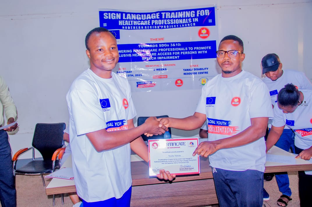 GafaruAminu's tweet image. In our quest to close the communication gap between front line healthcare workers and the hearing and speech impaired, we built the capacity of 25 healthcare workers on #signlanguage in the Northern Region of Ghana🇬🇭. @EuropeInGhana @mohgovgh #globalyouthmobilization