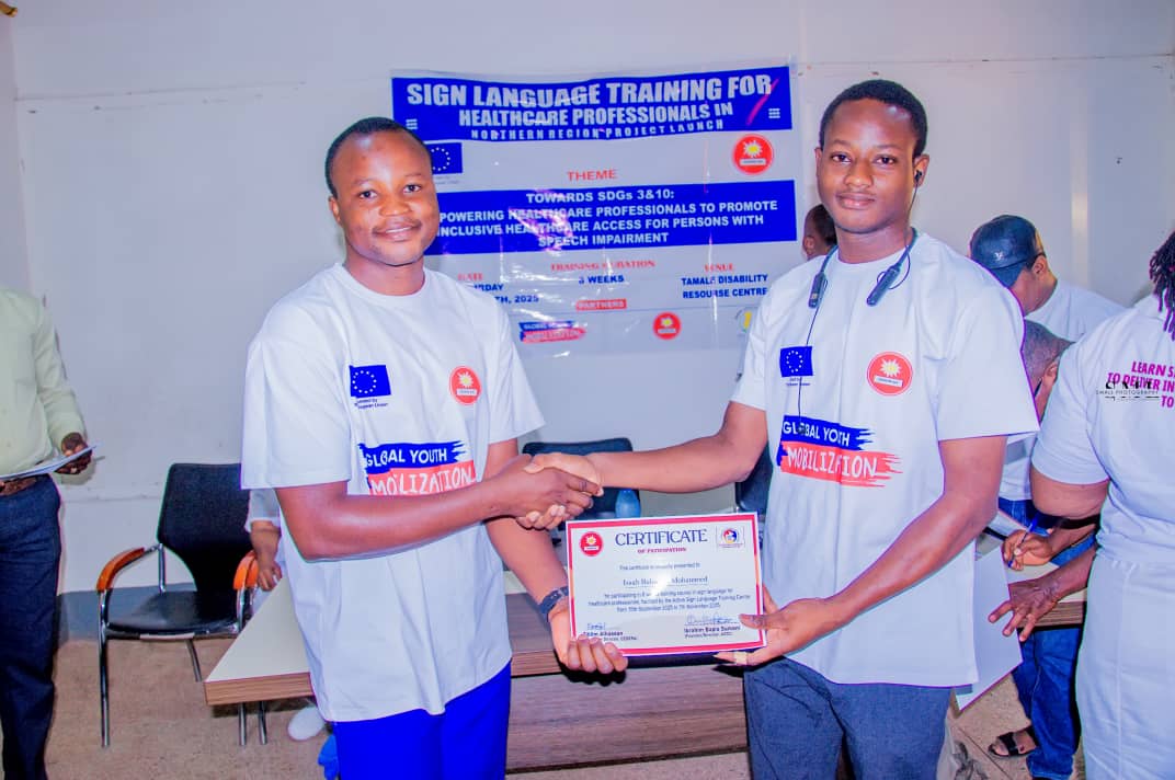 GafaruAminu's tweet image. In our quest to close the communication gap between front line healthcare workers and the hearing and speech impaired, we built the capacity of 25 healthcare workers on #signlanguage in the Northern Region of Ghana🇬🇭. @EuropeInGhana @mohgovgh #globalyouthmobilization